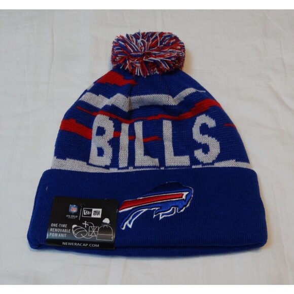 Buffalo Bills NEW ERA NFL ONE TIME REMOVAL POM KNIT CAP-NEW WITH TAGS - Picture 1 of 6